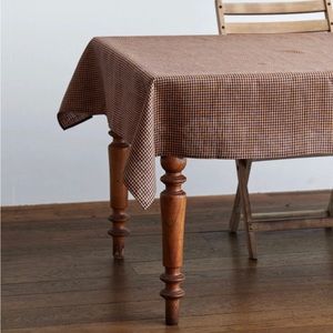 Fog Linen Work Check Tablecloth NWT
